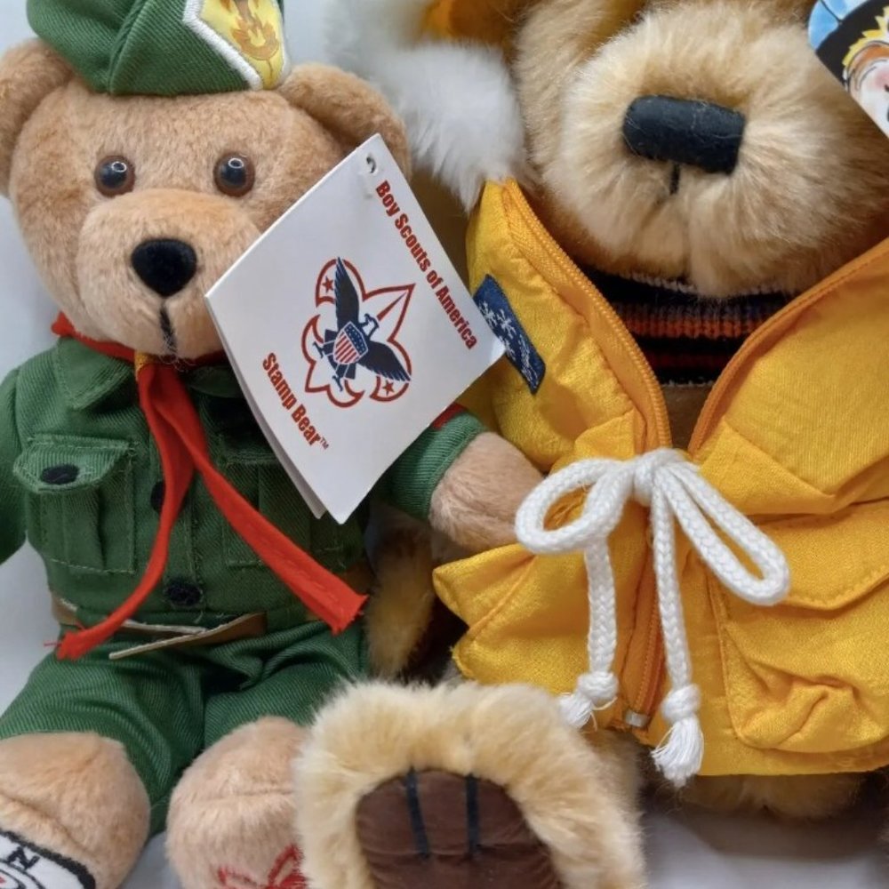 Boy Scouts of America Stamp Bear 2005 & Iceberg Augie 2001 Plush NWT - Picture 2 of 12